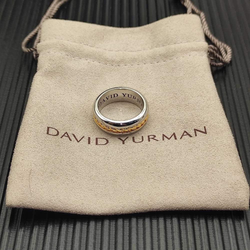 ✨David Yurman Two-Tone Cable Ring in Silver and Gold